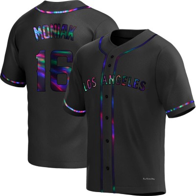 Men's Mickey Moniak Los Angeles Angels Replica Black Holographic Alternate Jersey