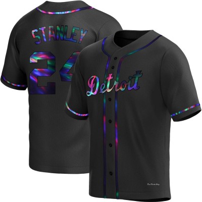 Men's Mickey Stanley Detroit Tigers Replica Black Holographic Alternate Jersey