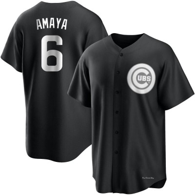 Men's Miguel Amaya Chicago Cubs Replica Black/White Jersey