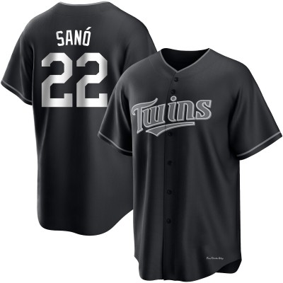 Men's Miguel Sano Minnesota Twins Replica Black/White Jersey