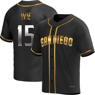 Men's Mike Ivie San Diego Padres Replica Black Golden Alternate Jersey