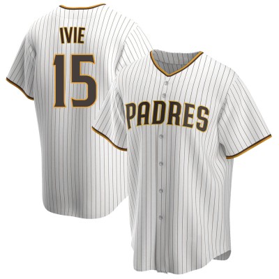 Men's Mike Ivie San Diego Padres Replica White/Brown Home Jersey