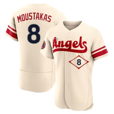 Men's Mike Moustakas Los Angeles Angels Authentic Cream 2022 City Connect Jersey