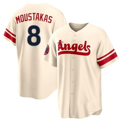 Men's Mike Moustakas Los Angeles Angels Replica Cream 2022 City Connect Jersey