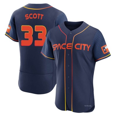 Men's Mike Scott Houston Astros Authentic Navy 2022 City Connect Jersey