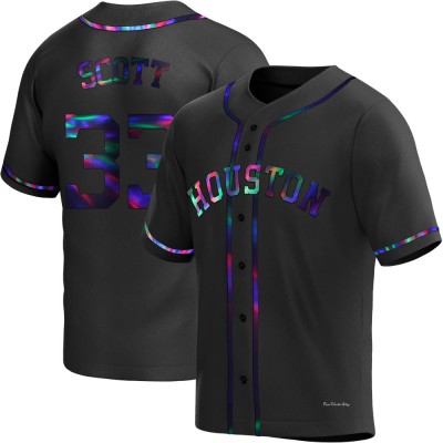 Men's Mike Scott Houston Astros Replica Black Holographic Alternate Jersey