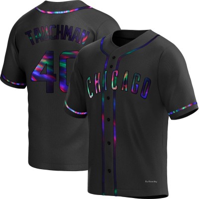 Men's Mike Tauchman Chicago Cubs Replica Black Holographic Alternate Jersey