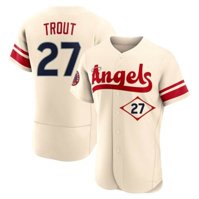 Men's Mike Trout Los Angeles Angels Authentic Cream 2022 City Connect Jersey