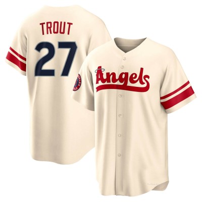 Men's Mike Trout Los Angeles Angels Replica Cream 2022 City Connect Jersey