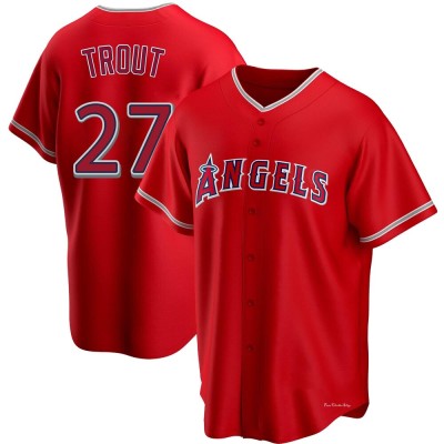 Men's Mike Trout Los Angeles Angels Replica Red Alternate Jersey