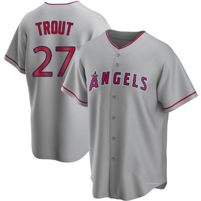 Men's Mike Trout Los Angeles Angels Replica Silver Road Jersey