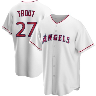 Men's Mike Trout Los Angeles Angels Replica White Home Jersey