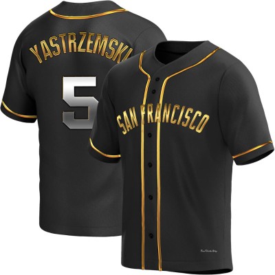 Men's Mike Yastrzemski San Francisco Giants Replica Black Golden Alternate Jersey