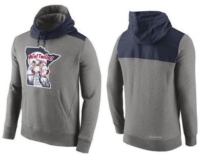 Men's Minnesota Twins Gray Cooperstown Collection Hybrid Pullover Hoodie