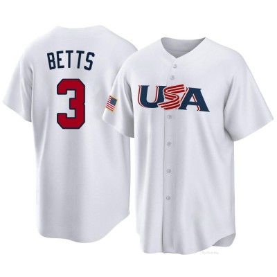 Men's Mookie Betts Los Angeles Dodgers Replica White USA Baseball 2023 World Baseball Classic Jersey