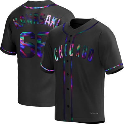 Men's Munenori Kawasaki Chicago Cubs Replica Black Holographic Alternate Jersey