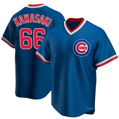 Men's Munenori Kawasaki Chicago Cubs Replica Royal Road Cooperstown Collection Jersey