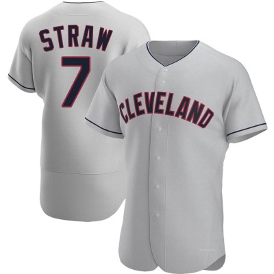 Men's Myles Straw Cleveland Guardians Authentic Gray Road Jersey