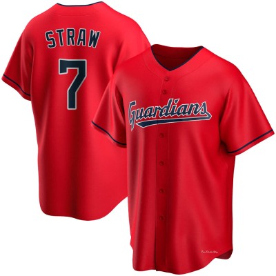 Men's Myles Straw Cleveland Guardians Replica Red Alternate Jersey