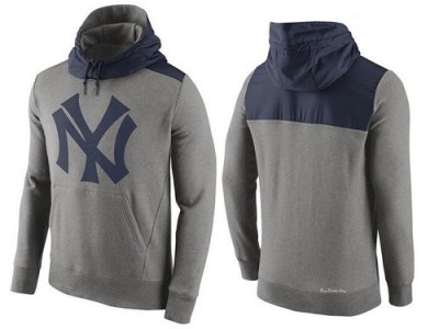 Men's New York Yankees Gray Cooperstown Collection Hybrid Pullover Hoodie