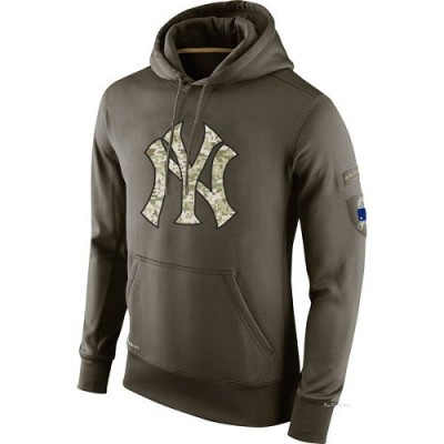 Men's New York Yankees Olive Salute To Service KO Performance Hoodie