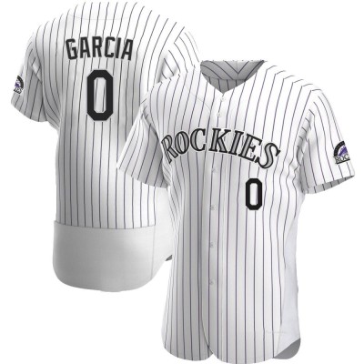 Men's Nick Garcia Colorado Rockies Authentic White Home Jersey