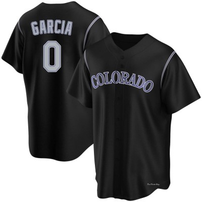 Men's Nick Garcia Colorado Rockies Replica Black Alternate Jersey