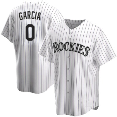 Men's Nick Garcia Colorado Rockies Replica White Home Jersey