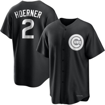 Men's Nico Hoerner Chicago Cubs Replica Black/White Jersey