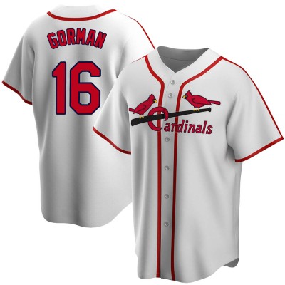 Men's Nolan Gorman St. Louis Cardinals White Home Cooperstown Collection Jersey