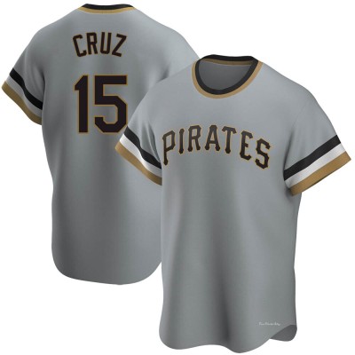 Men's Oneil Cruz Pittsburgh Pirates Replica Gray Road Cooperstown Collection Jersey