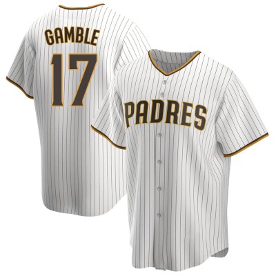 Men's Oscar Gamble San Diego Padres Replica White/Brown Home Jersey