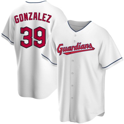 Men's Oscar Gonzalez Cleveland Guardians Replica White Home Jersey