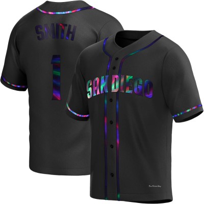 Men's Ozzie Smith San Diego Padres Replica Black Holographic Alternate Jersey