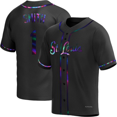 Men's Ozzie Smith St. Louis Cardinals Replica Black Holographic Alternate Jersey