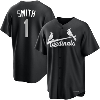 Men's Ozzie Smith St. Louis Cardinals Replica Black/White Jersey