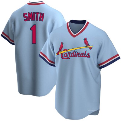 Men's Ozzie Smith St. Louis Cardinals Replica Light Blue Road Cooperstown Collection Jersey