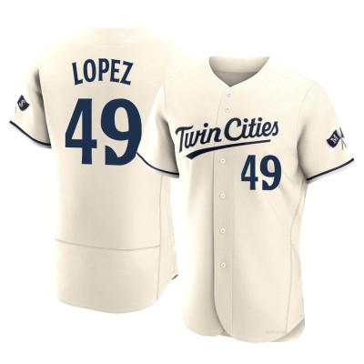 Men's Pablo Lopez Minnesota Twins Authentic Cream Alternate 2023 Jersey