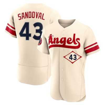 Men's Patrick Sandoval Los Angeles Angels Authentic Cream 2022 City Connect Jersey