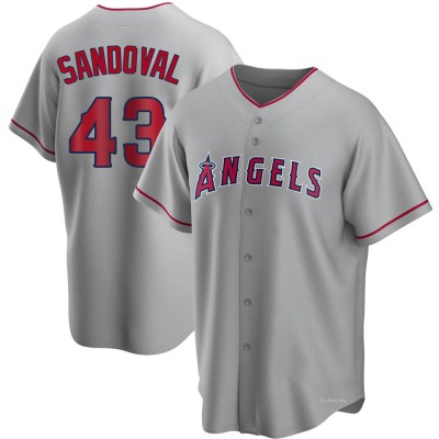 Men's Patrick Sandoval Los Angeles Angels Replica Silver Road Jersey