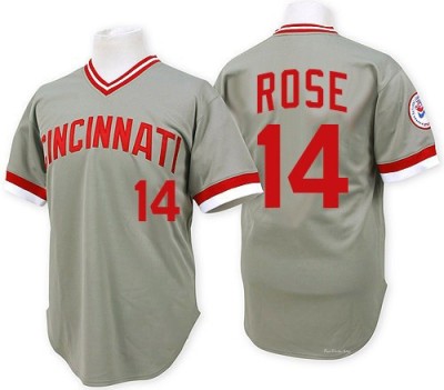 Men's Pete Rose Cincinnati Reds Authentic Grey Throwback Jersey