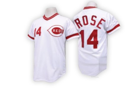 Men's Pete Rose Cincinnati Reds Authentic White Throwback Jersey