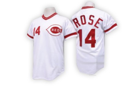 Men's Pete Rose Cincinnati Reds Replica White Throwback Jersey