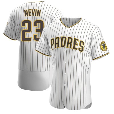 Men's Phil Nevin San Diego Padres Authentic White/Brown Home Jersey