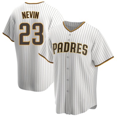 Men's Phil Nevin San Diego Padres Replica White/Brown Home Jersey