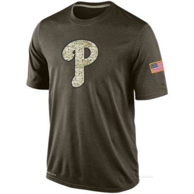 Men's Philadelphia Phillies Olive Dri-Fit Salute To Service KO Performance T-Shirts