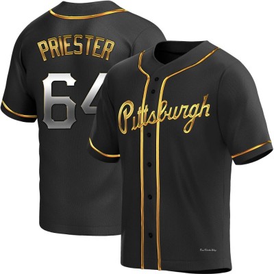 Men's Quinn Priester Pittsburgh Pirates Replica Black Golden Alternate Jersey