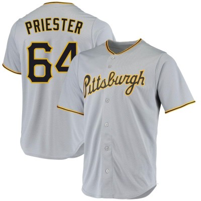 Men's Quinn Priester Pittsburgh Pirates Replica Gray Road Jersey