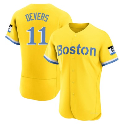 Men's Rafael Devers Boston Red Sox Authentic Gold/Light Blue 2021 City Connect Jersey