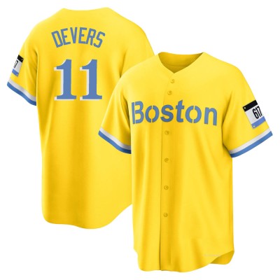 Men's Rafael Devers Boston Red Sox Replica Gold/Light Blue 2021 City Connect Player Jersey